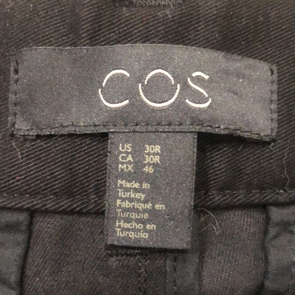 COS Pants Size 30 Black Cotton Spandex Trousers - Picture 9 of 10
